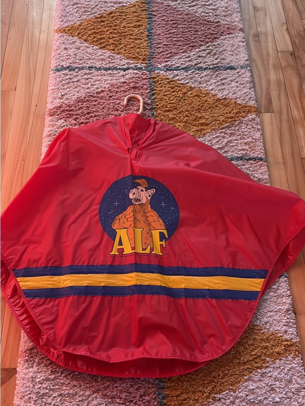 ALF Red Kids Rain Poncho with Retro Graphic